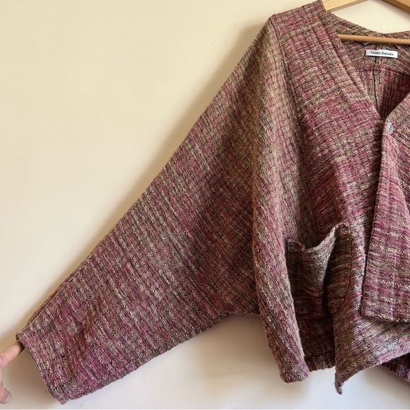 Yasuko Kurisaka Kimono Style MOP Button Cardigan - Picture 2 of 16